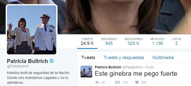 Le hackearon la cuenta de Twitter a Patricia Bullrich