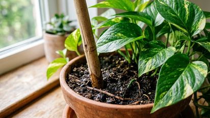 Para qué sirve enterrar un palito de madera en la tierra del potus