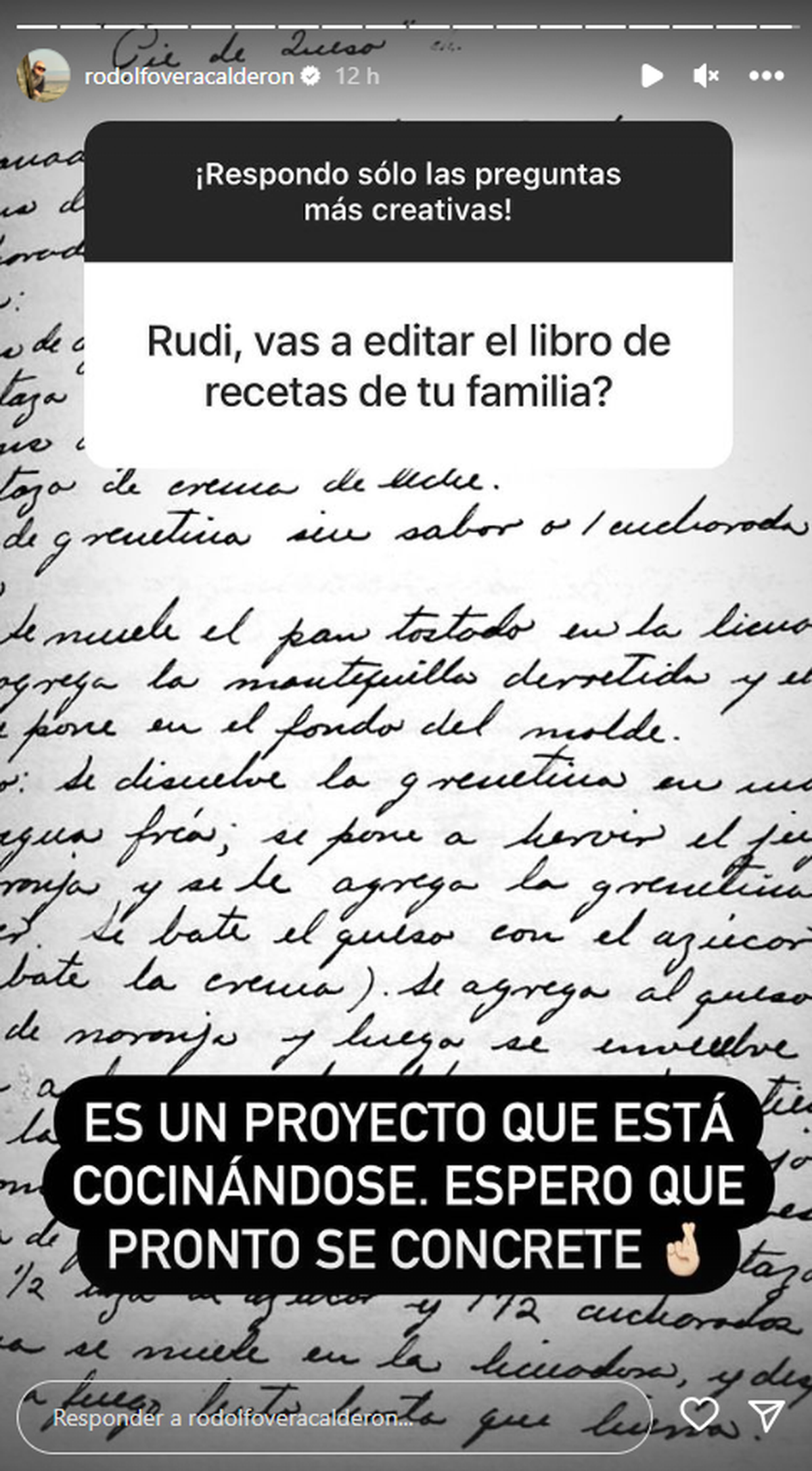 Rodolfo reveló un plan que tiene en mente. Rodolfo reveló un plan que tiene en mente.