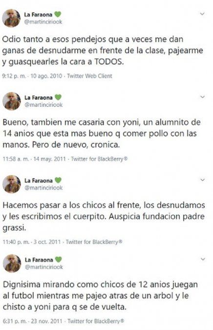Parte de los mensajes de "La Faraona".