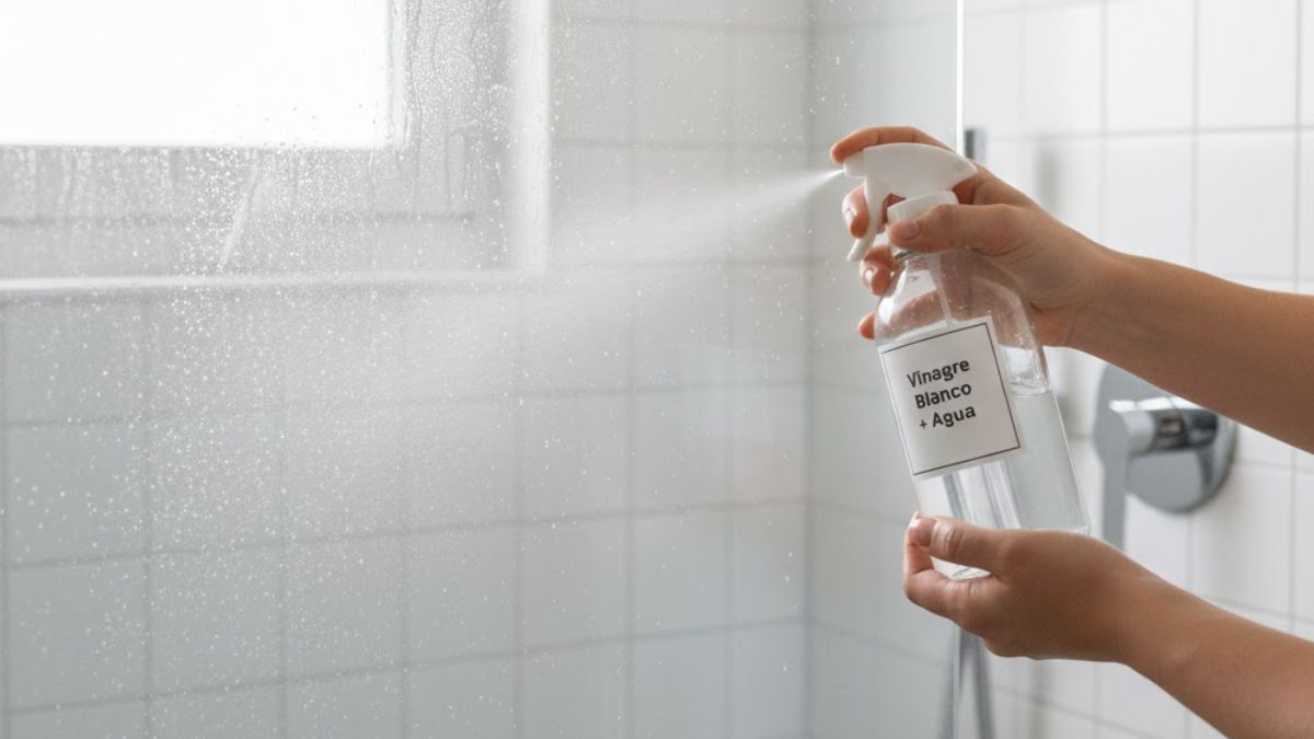 Con solo dos ingredientes: el truco para limpiar la mampara de la ducha