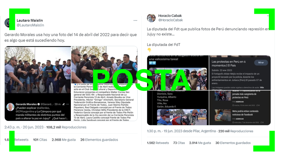 Las desinformaciones que circularon sobre el conflicto en Jujuy.&nbsp;