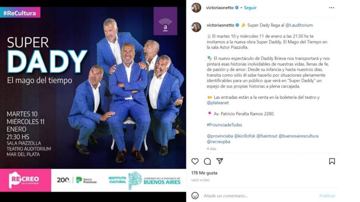 Dady Brieva quedó en el ojo de la tormenta tras darse a conocer que la Provincia de Buenos Aires lo ayudó a financiar su obra teatral en Mar del Plata.