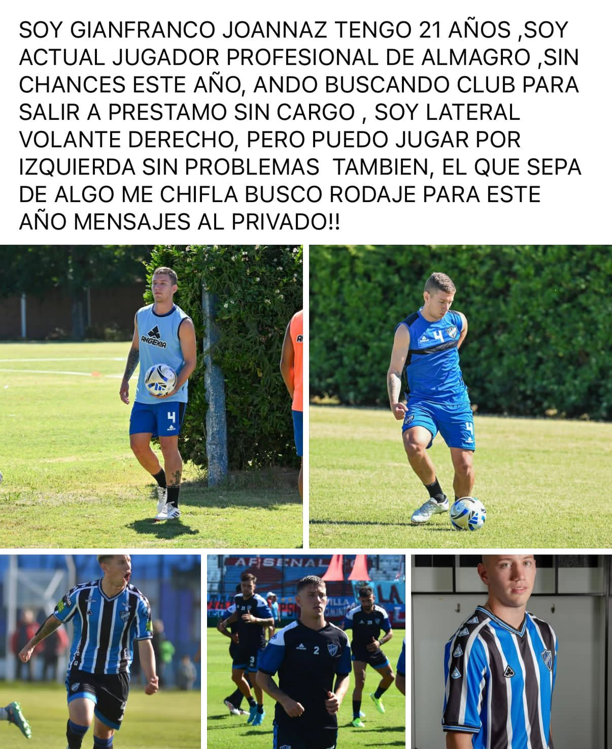 El posteo viral de Gianfranco Joannaz.