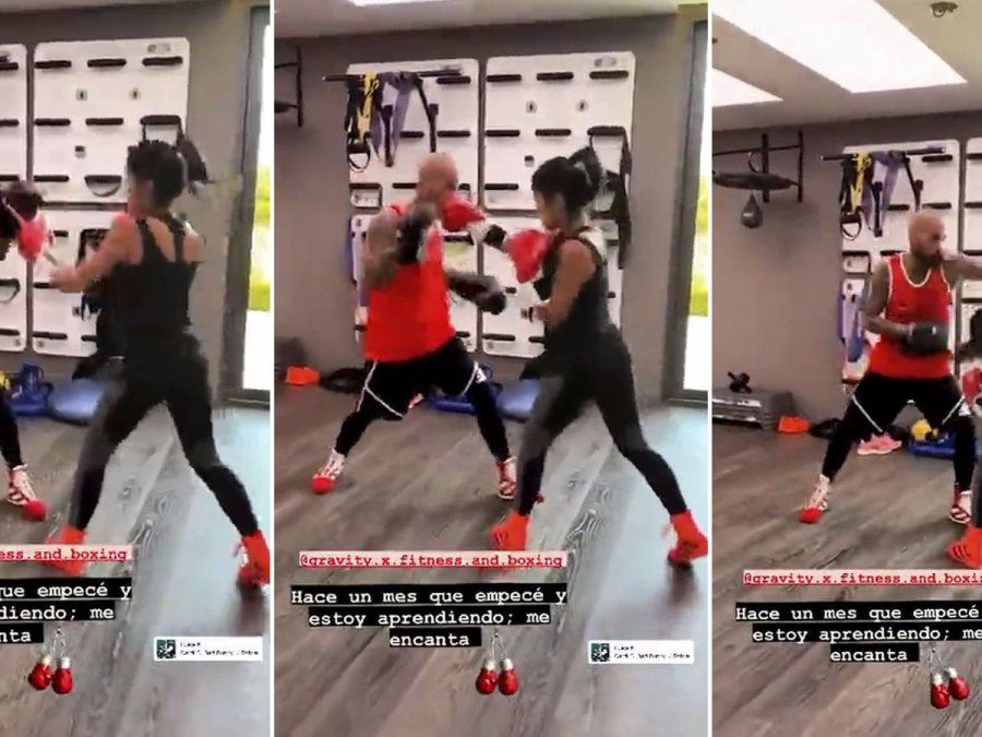 Antonela Roccuzzo se apasionó con la práctica del boxeo y mostró su entrenamiento
