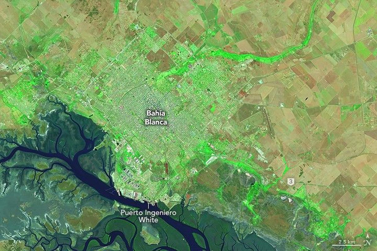 Bahía Blanca, 30 de enero del 2025. NASA. Bahía Blanca, 30 de enero del 2025. NASA.
