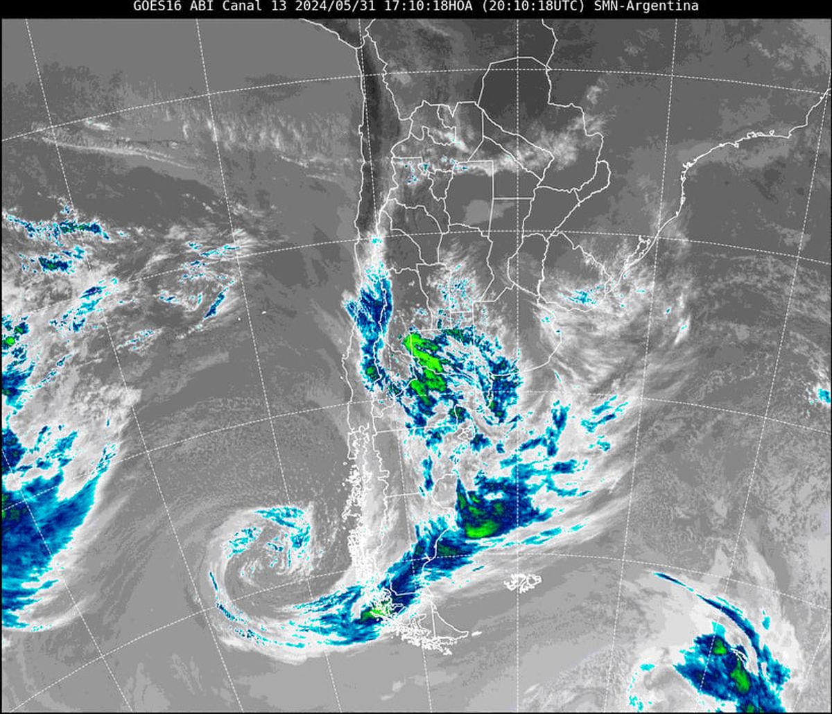 La imagen satelital del tiempo para los próximos días en Santa Fe y la región. La imagen satelital del tiempo para los próximos días en Santa Fe y la región.