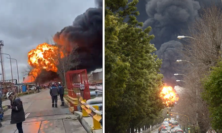 Se incendió una refinería de YPF en Ensenada. Se incendió una refinería de YPF en Ensenada.