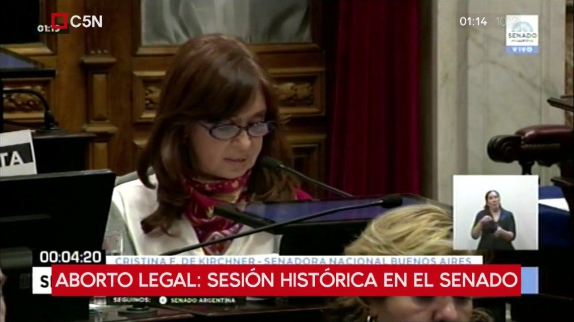 Cristina Fernández defendió su voto a favor