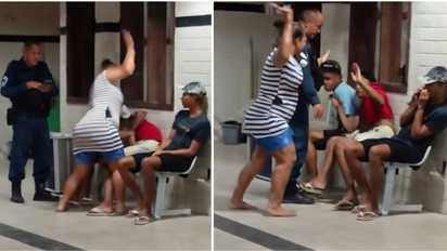 Video viral: fue a retirar a su hijo de la comisaría y lo agarró a 