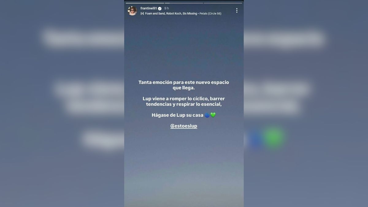 Francisco Tinelli present&oacute; su nuevo proyecto musical a trav&eacute;s de una historia de Instagram.