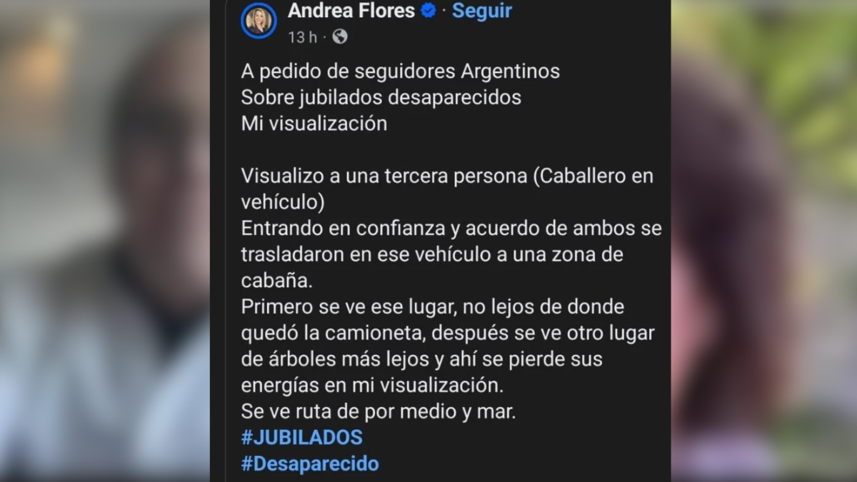 La inquietante teoría de una vidente sobre lo que ocurrió con los jubilados. La inquietante teoría de una vidente sobre lo que ocurrió con los jubilados.
