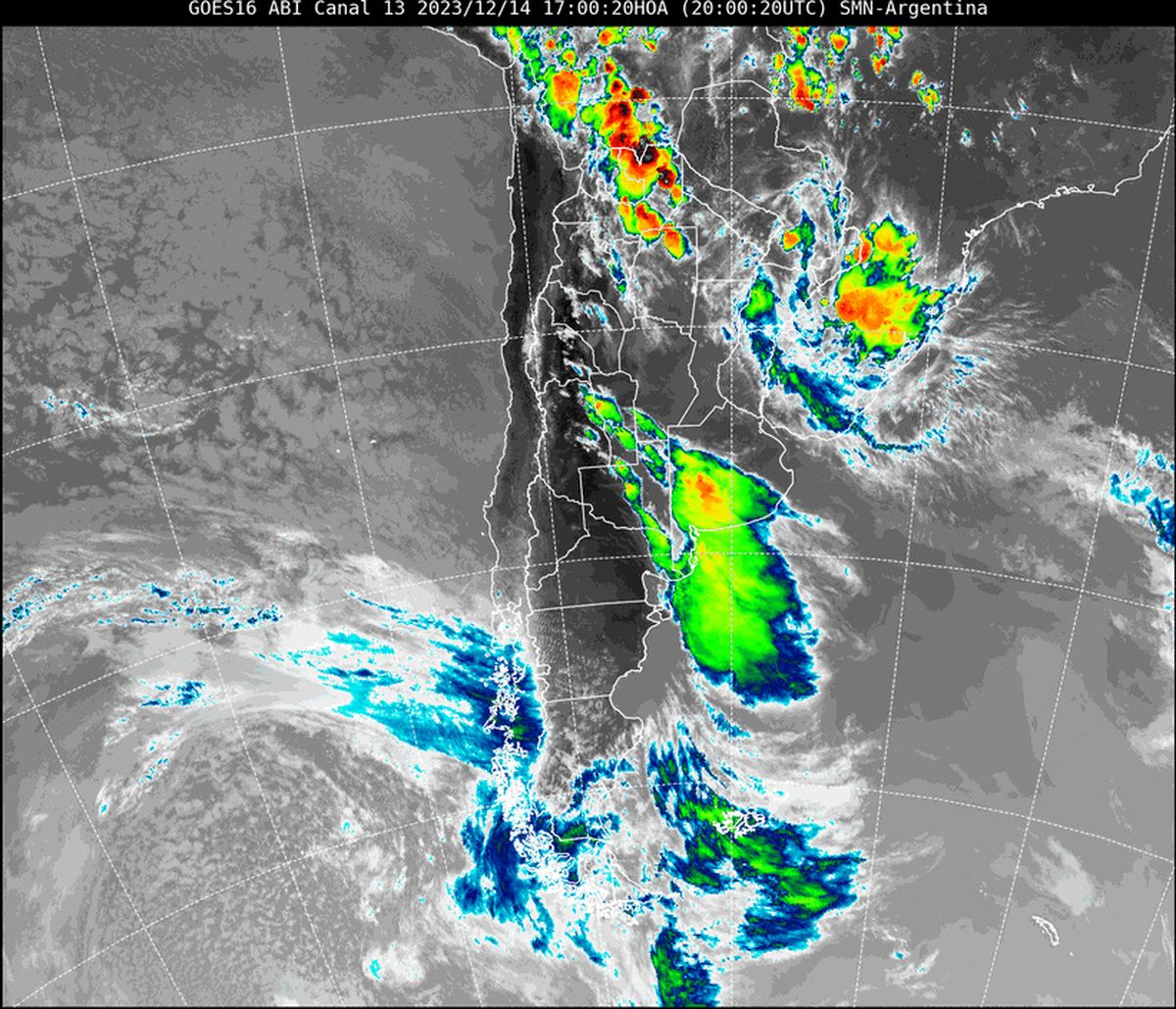 Imagen satelital correspondiente al día viernes 15 de diciembre de 2023. Imagen satelital correspondiente al día viernes 15 de diciembre de 2023.