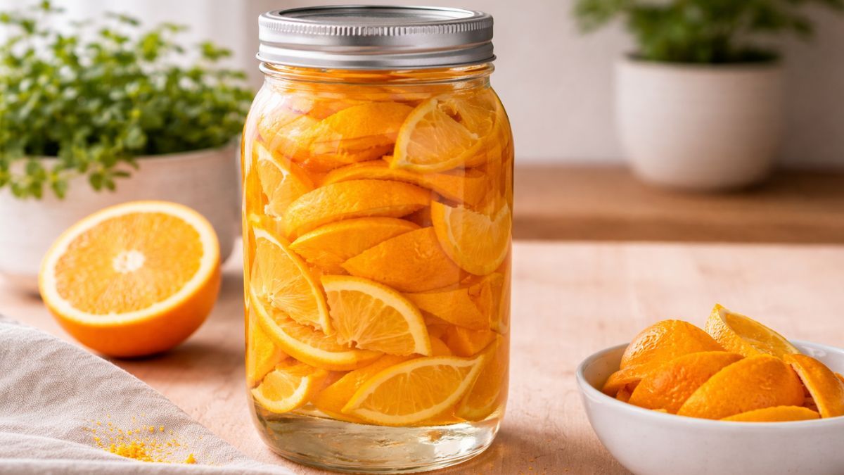 El truco con cáscara de naranja y vinagre para limpiar la casa.