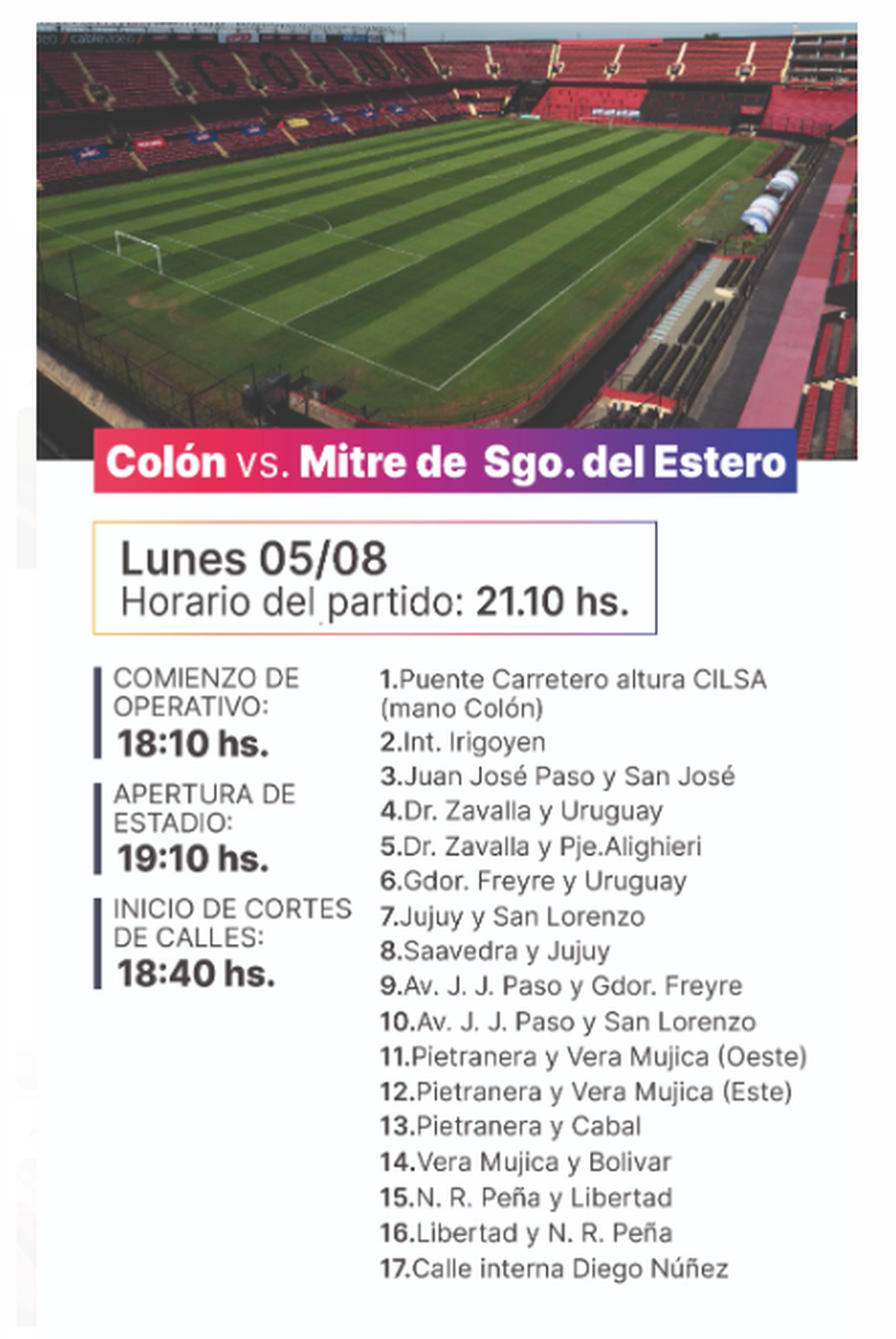 La GUÍA para los hinchas de COLÓN a días del partido contra Mitre por la Primera Nacional. La GUÍA para los hinchas de COLÓN a días del partido contra Mitre por la Primera Nacional.