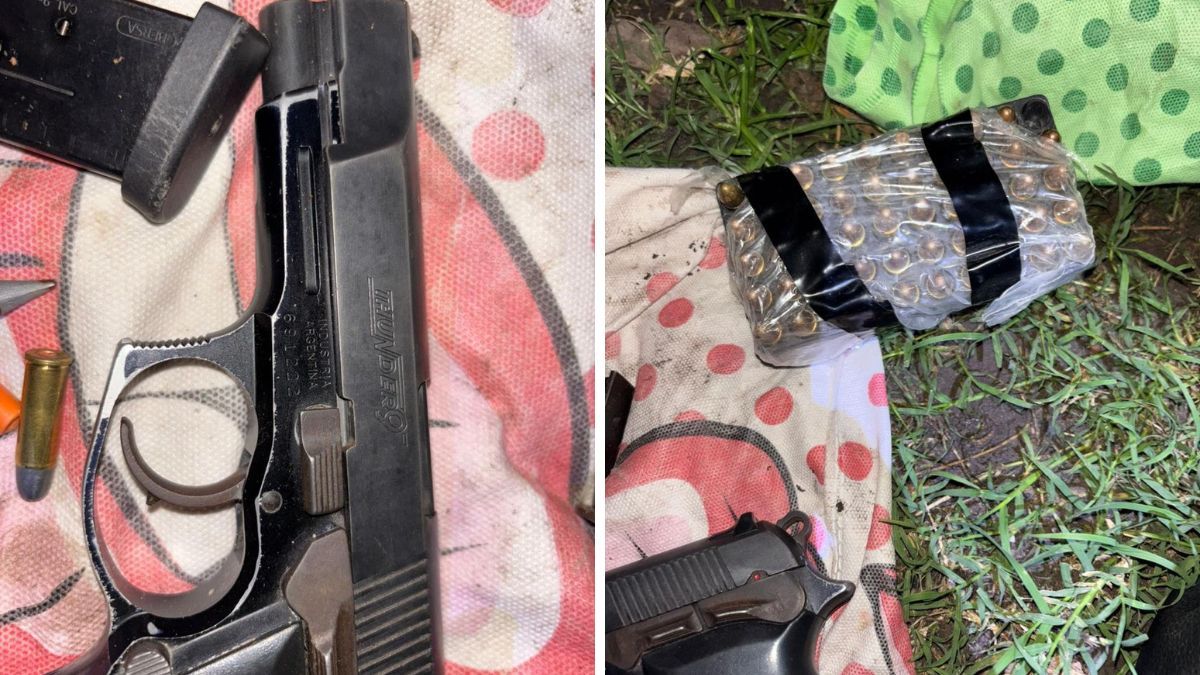 Un vecino denunció que en su patio habían tirado una bolsa que contenía un arma de fuego y cargadores. Un vecino denunció que en su patio habían tirado una bolsa que contenía un arma de fuego y cargadores.