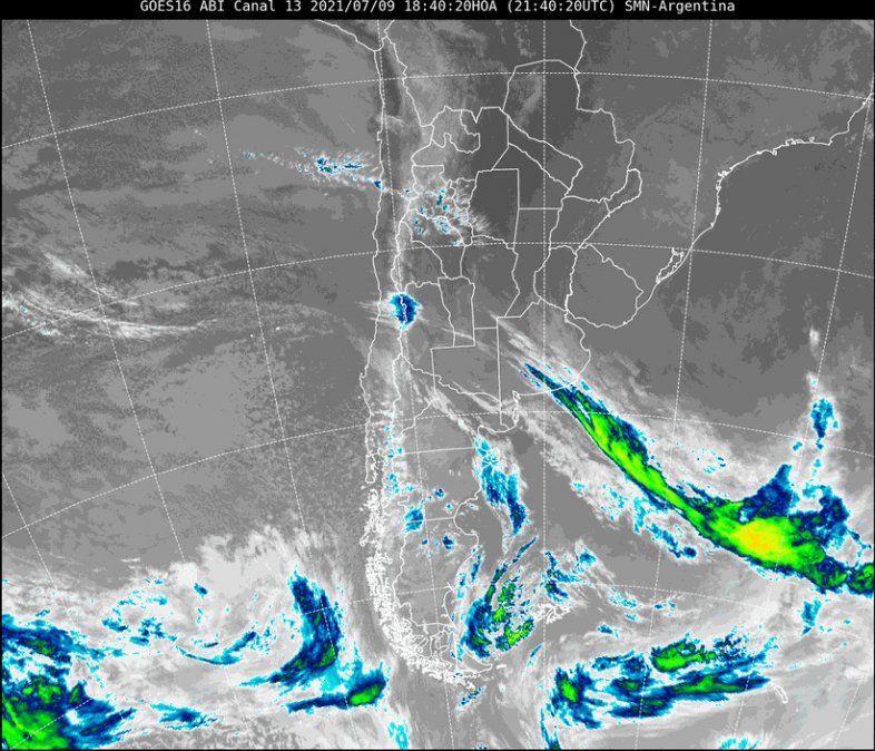La rotación del viento al sector sur favorecerá el ingreso de aire frío a la región.