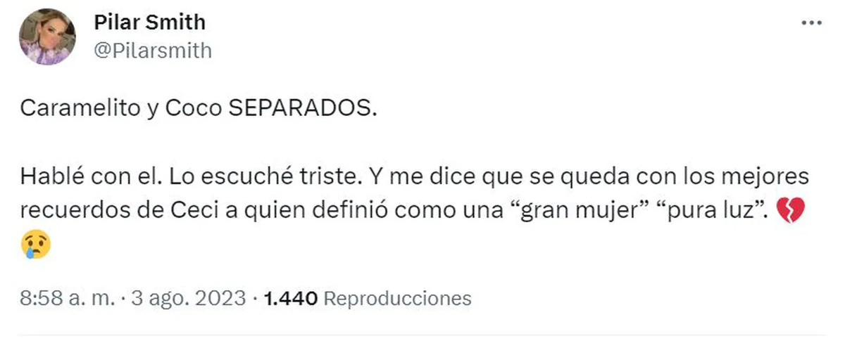 Caramelito Carrizo dejó a Coco Sily y le rompió el corazón. Caramelito Carrizo dejó a Coco Sily y le rompió el corazón.