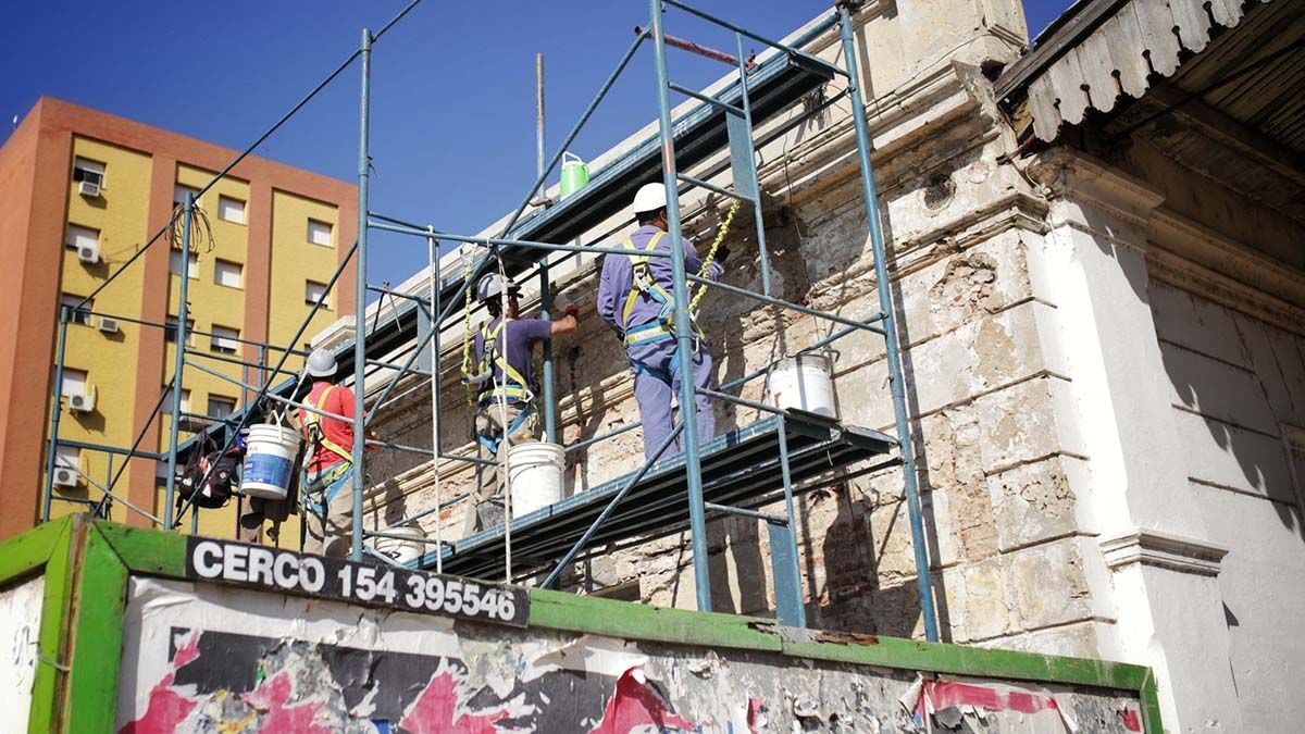 Los trabajos en la estación Mitre comenzaron hace más de 10 días.