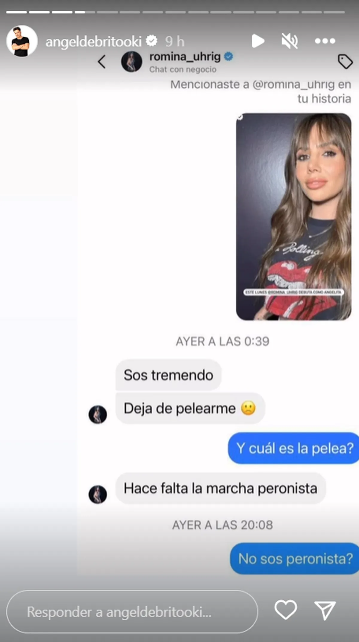 Ángel de Brito anuncio la participación de Romina Uhrig en su cuenta de Instagram. (Captura de Instagram) Ángel de Brito anuncio la participación de Romina Uhrig en su cuenta de Instagram. (Captura de Instagram)