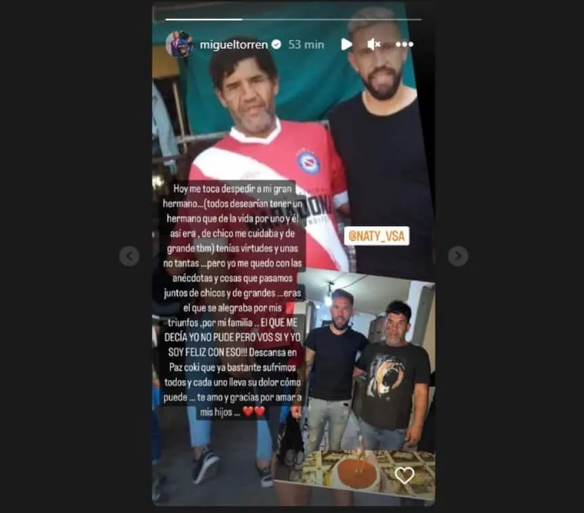 El posteo del Miguel Torrén, el nuevo jugador de Unión, ante la muerte de su hermano. El posteo del Miguel Torrén, el nuevo jugador de Unión, ante la muerte de su hermano.