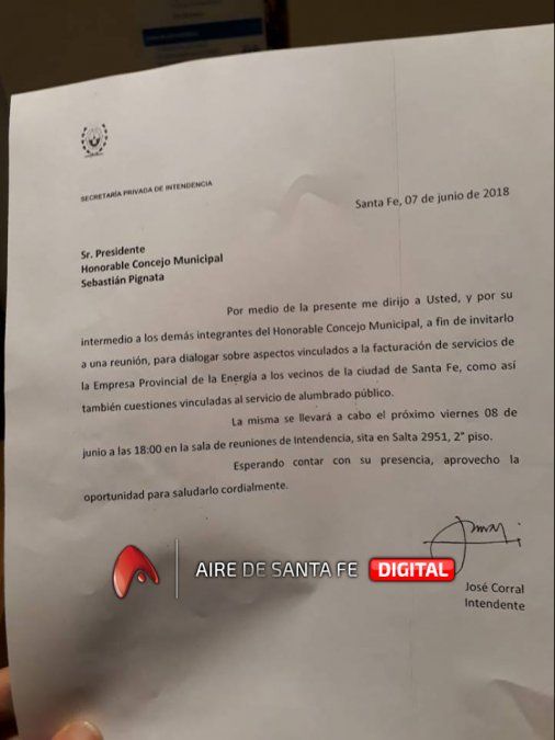 Facturación de la EPE: Corral citó a concejales