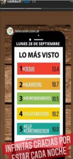 CAPTURA DE LA HISTORIA DE BARILI EN INSTAGRAM