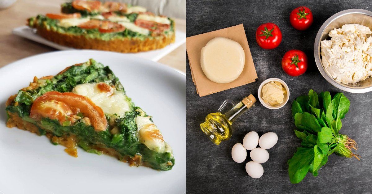 Tarta de espinaca con masa de papa.