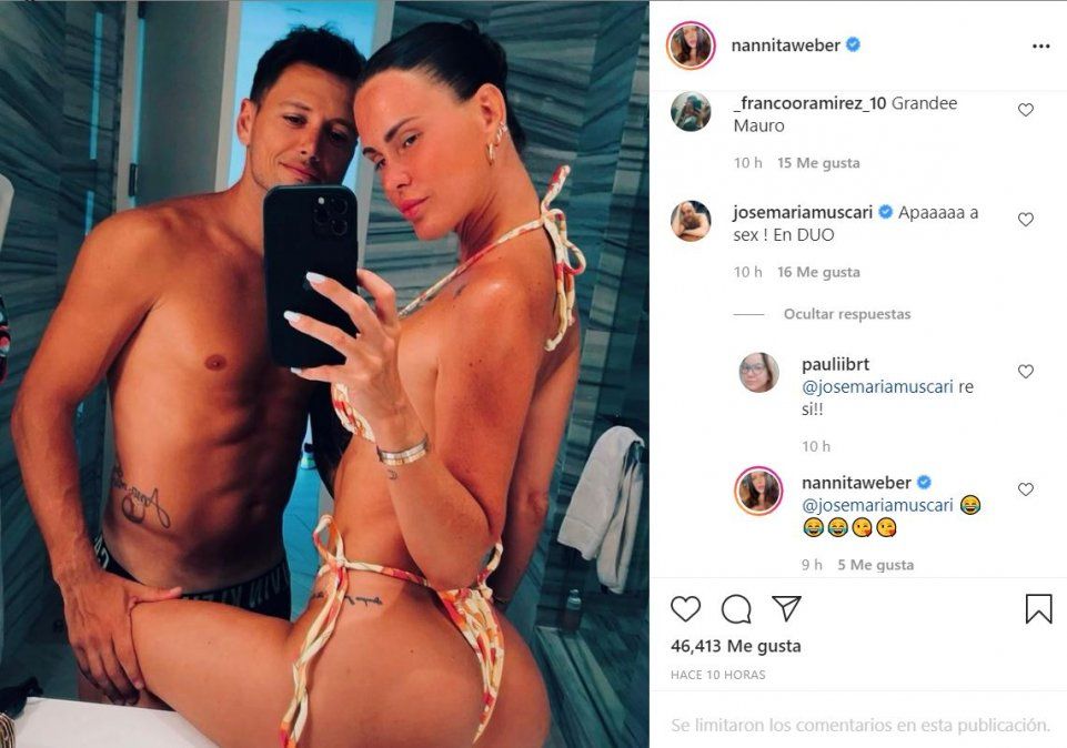 Natalie Weber y Mauro Zárate son un fuego.