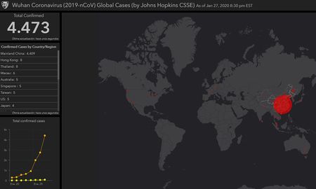 El mapa interactivo que muestra en tiempo real el avance del coronavirus por el mundo.