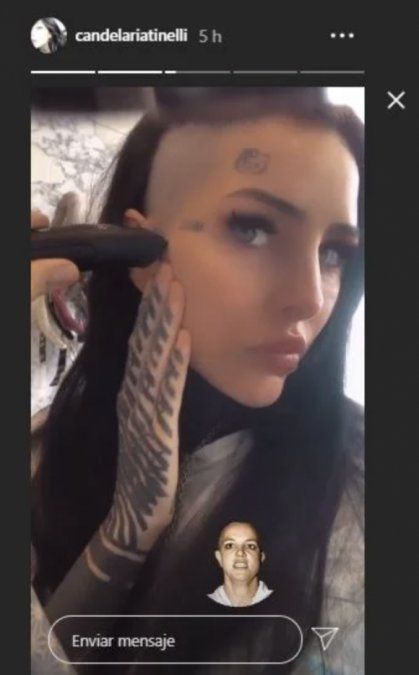 Cande Tinelli se rapó y se comparó con Britney Spears.