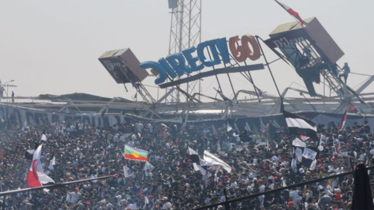 Colapsó el techo del estadio de Colo-Colo durante una práctica abierta al público.