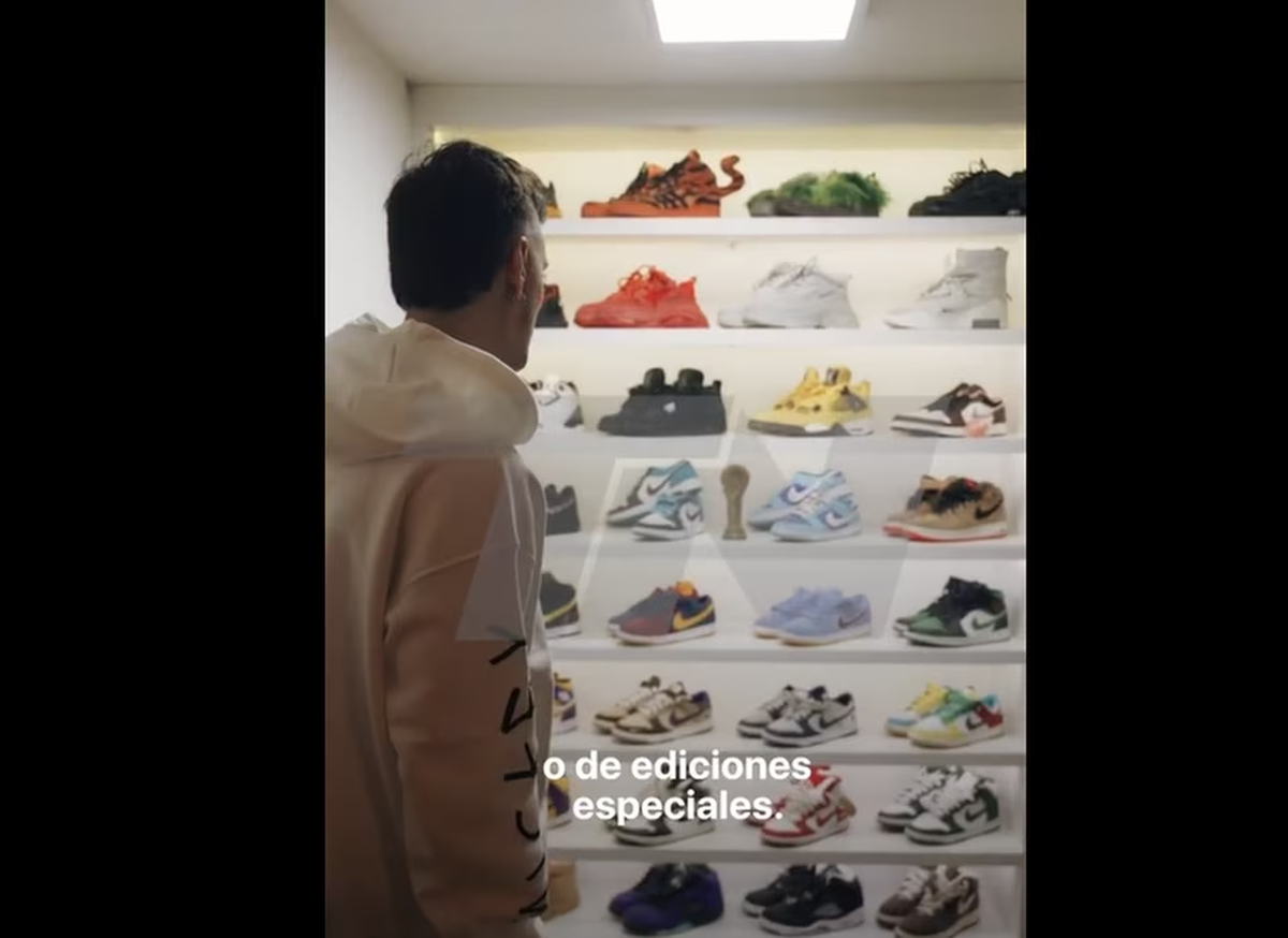 Coscu cuenta con una increíble colección de zapatillas Foto: gentileza TN Coscu cuenta con una increíble colección de zapatillas Foto: gentileza TN