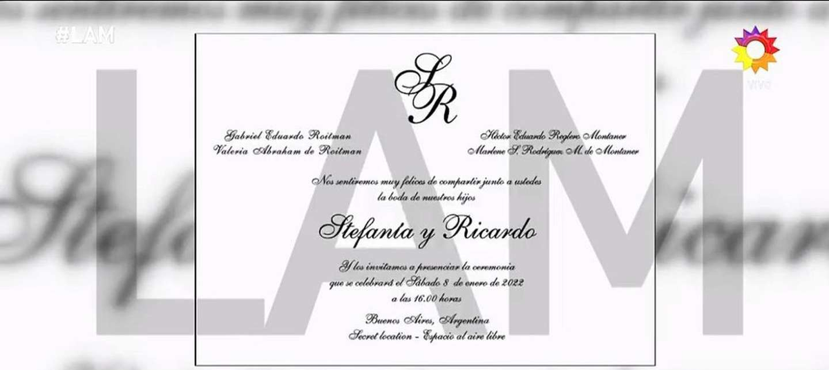 Los detalles de la invitaci&oacute;n al casamiento de Stefi Roitman y Ricky Montaner.