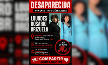 Lourdes Rosario Brizuela es de Salta y fue vista por última vez el pasado 20 de mayo en Pichilemu. Lourdes Rosario Brizuela es de Salta y fue vista por última vez el pasado 20 de mayo en Pichilemu.