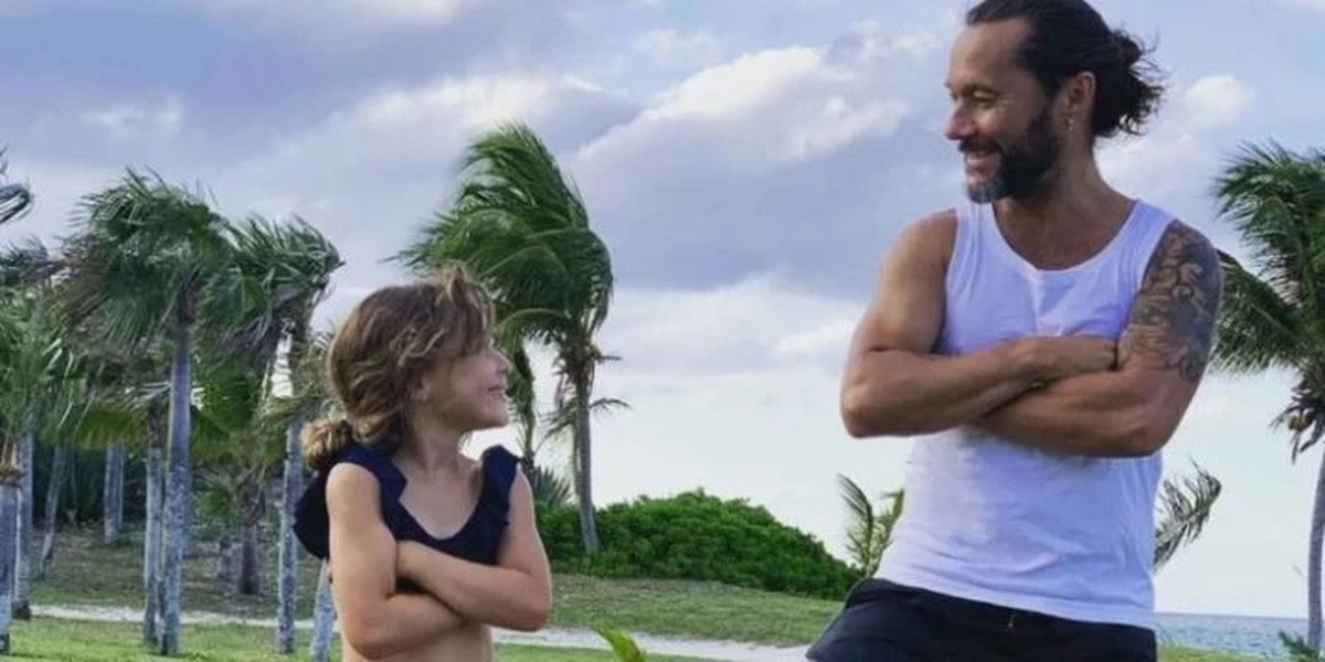Diego Torres junto a su hija Nina.