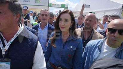 Así llegaba Victoria Villarruel a Expoagro 2025: ante una multitud de periodistas y sin dar declaraciones