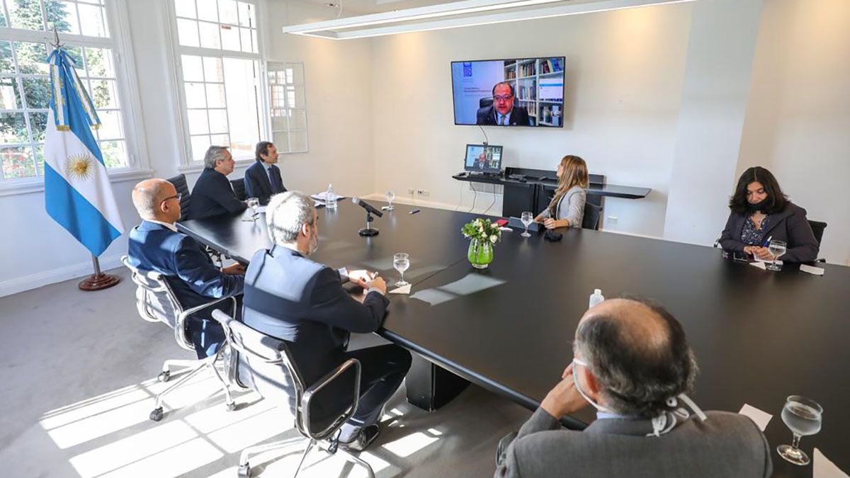 Alberto Fern&aacute;ndez encabez&oacute; una reuni&oacute;n por videollamada con representantes de las Naciones Unidas.