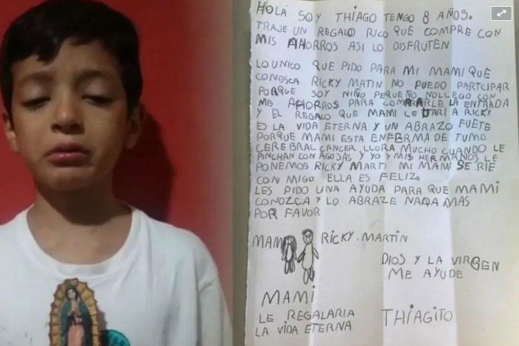 Sale a la luz el engaño de la carta del niño que suplicaba que su mamá conociera a Ricky Martin