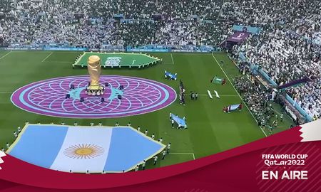 AIRE en el estadio de Lusail, en el primer partido de Argentina. AIRE en el estadio de Lusail, en el primer partido de Argentina.