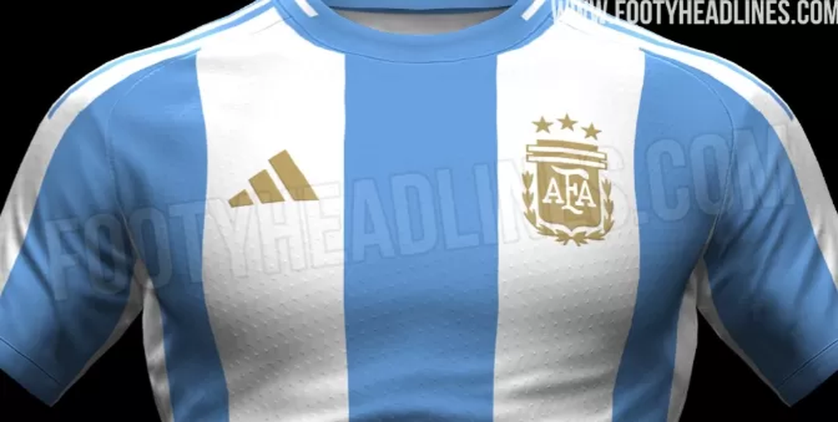 La sección superior de la supuesta nueva camiseta de la Selección Argentina. (Footy Headlines).