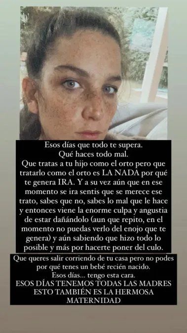 Juana Repetto reflexionó sobre la tarea de ser madre.