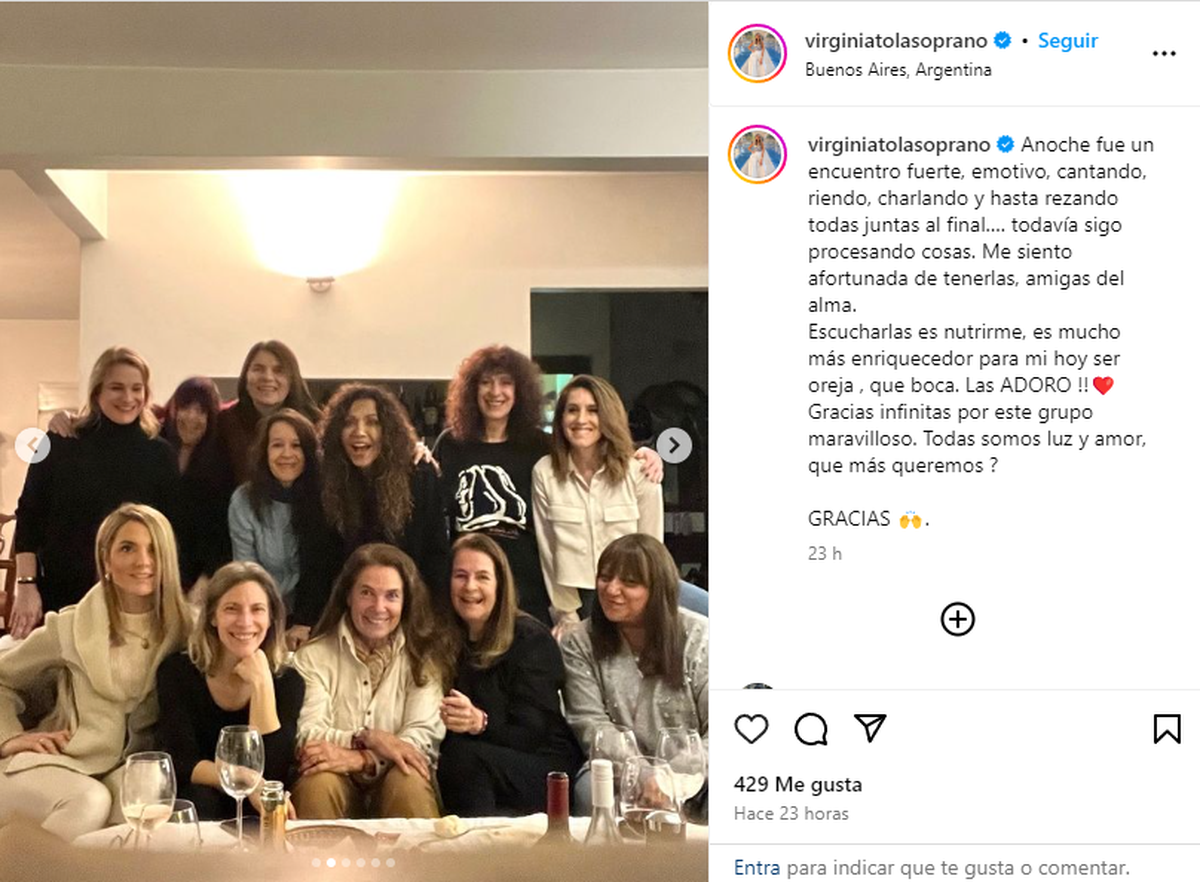 Virginia Tola junto a la Sole, Lucía Galán, Patricia Sosa y más estrellas del espectáculo. Virginia Tola junto a la Sole, Lucía Galán, Patricia Sosa y más estrellas del espectáculo.