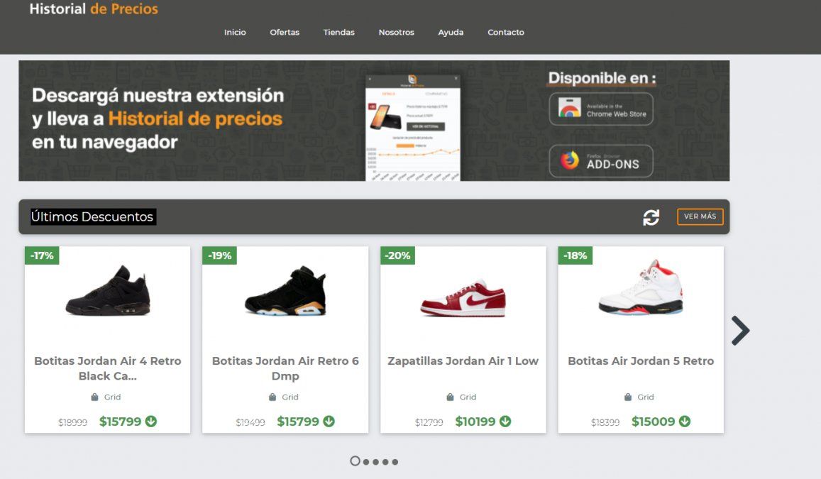 El sitio web historial te ayuda a comprar los precios a lo largo del tiempo