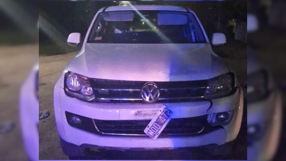 La camioneta que usaron los delincuentes para ingresar al country de San Vicente. La camioneta que usaron los delincuentes para ingresar al country de San Vicente.