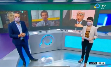 Tras la muerte de Mauro Viale, conductores de televisión comienzan a usar barbijo al aire Tras la muerte de Mauro Viale, conductores de televisión comienzan a usar barbijo al aire