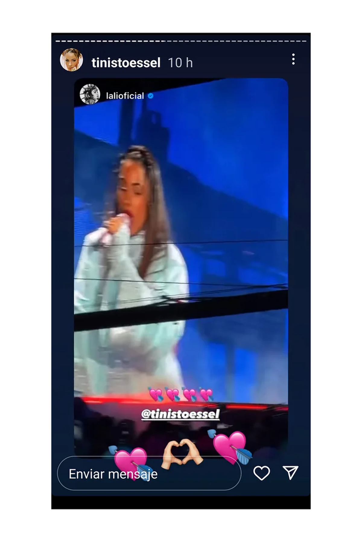 Publicación de Lali Espósito en su perfil de Instagram.