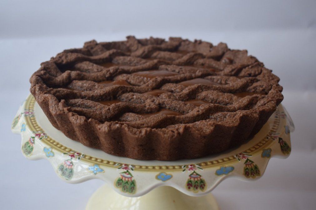 Pasta frola de chocolate.