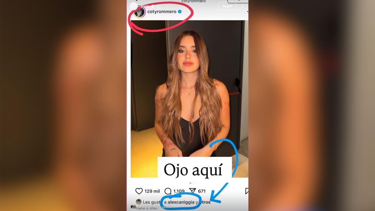 Alex Caniggia se acercó a Coty Romero de una manera discreta. Alex Caniggia se acercó a Coty Romero de una manera discreta.