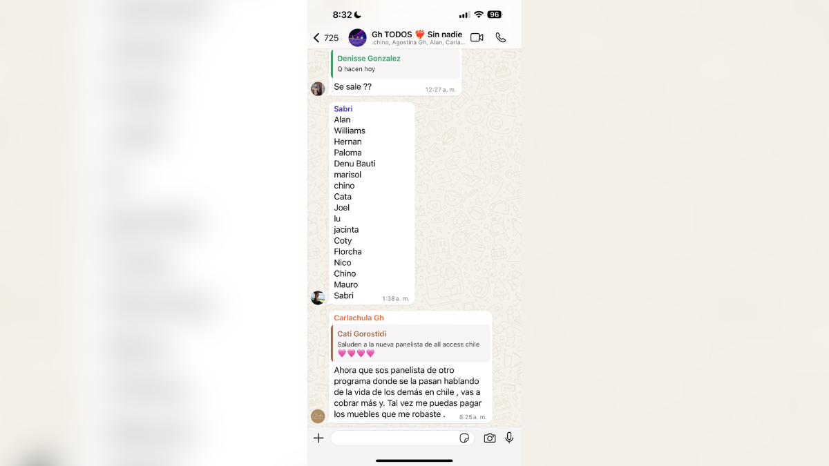 El polémico chat que se filtró y complica a Catalina Gorostidi de Gran Hermano. El polémico chat que se filtró y complica a Catalina Gorostidi de Gran Hermano.